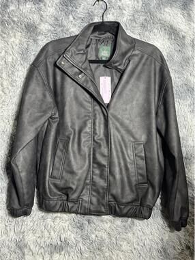 Wild Fable Black Faux Leather Jacket Size S